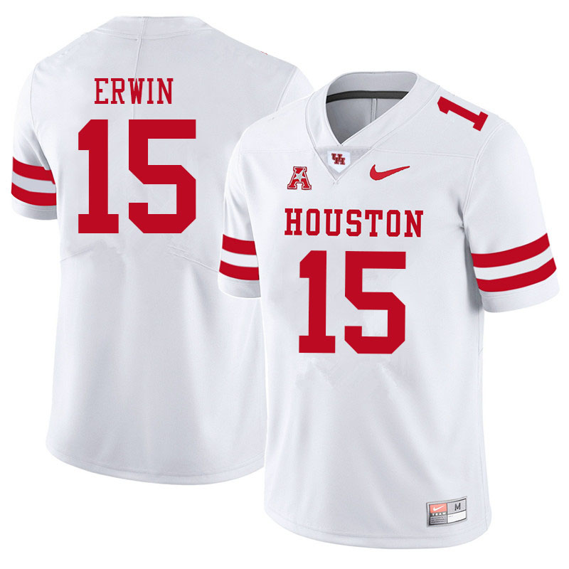 Men #15 Jaylen Erwin Houston Cougars College Football Jerseys Sale-White - Click Image to Close